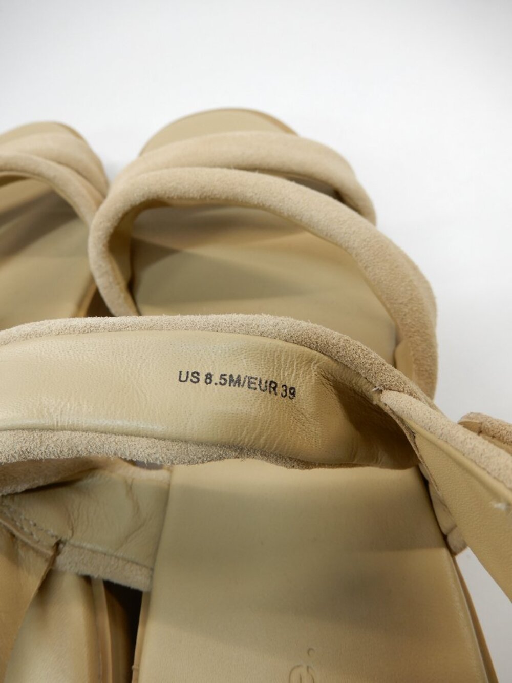 VINCE Skylar Low Wedge Slingback SANDALS Size 8.5 Nude Beige Suede NEW $280 - Picture 13 of 16